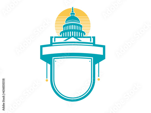 United States Capitol building icon. Vector illustration