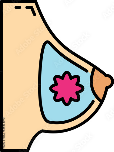 Breast anatomy line icon