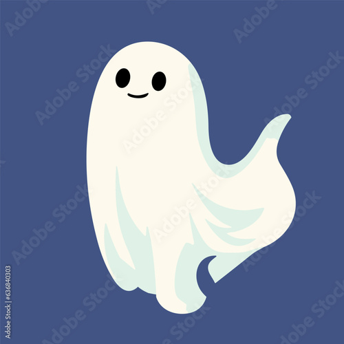Cute Ghost character style, and flat design. Vector Illustrations for Halloween Day.