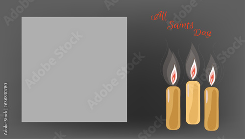 All Saints Day greetings banner, all saints day greeting  vector flat cartoon background