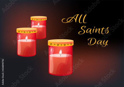 All Saints Day greetings banner, all saints day greeting  vector flat cartoon background