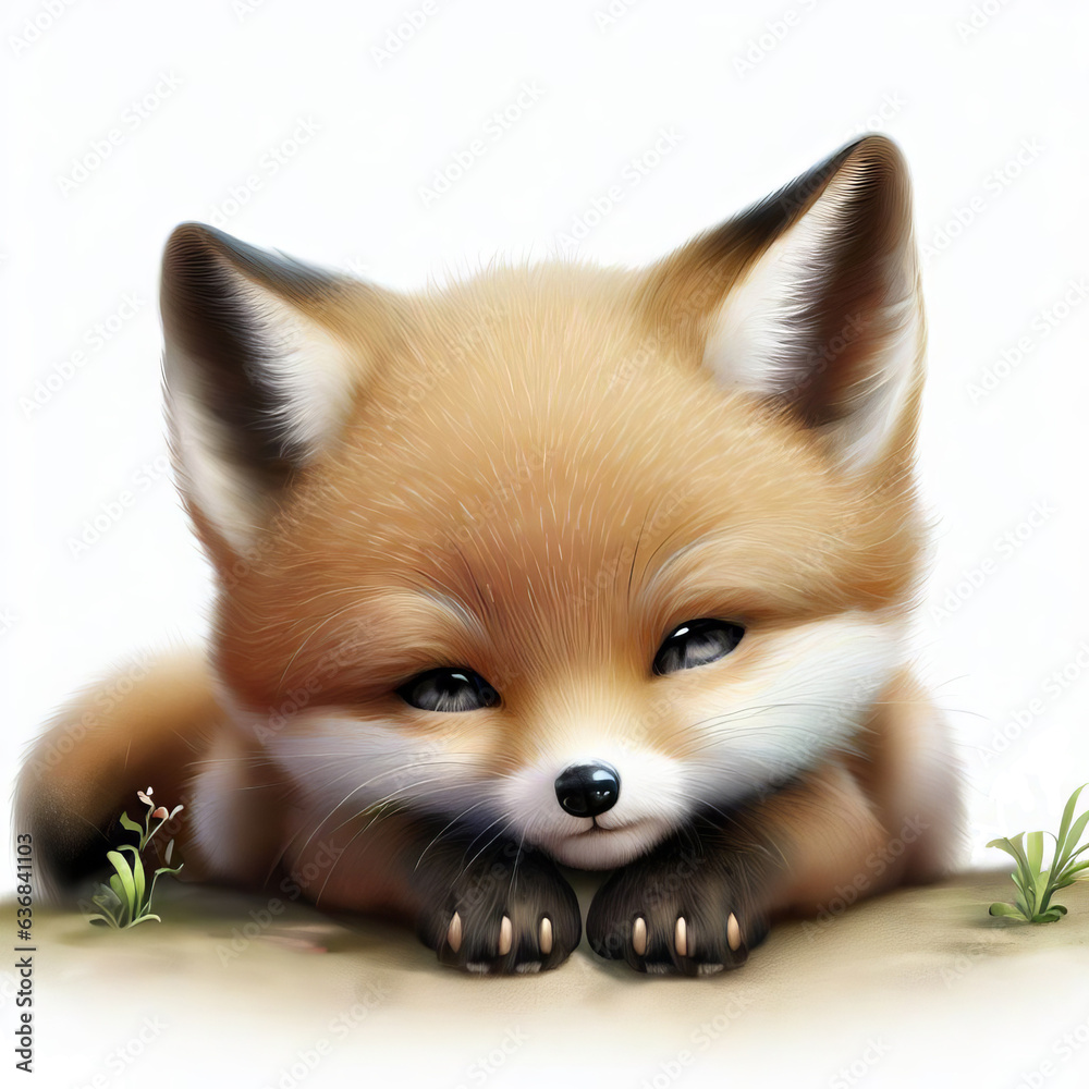 Obraz premium Digital illustration of a young Fox