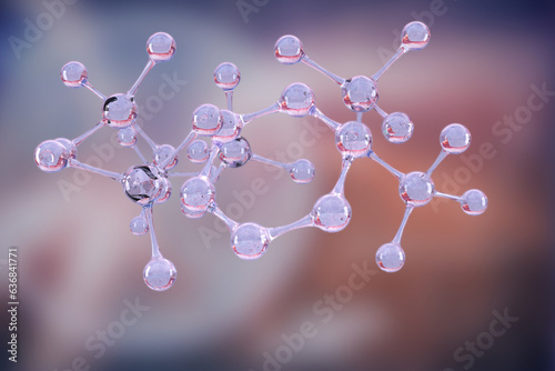 Digital png photo of shiny transparent molecular structure on transparent background