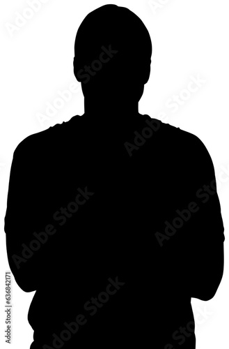 Digital png silhouette image of man with short hair on transparent background