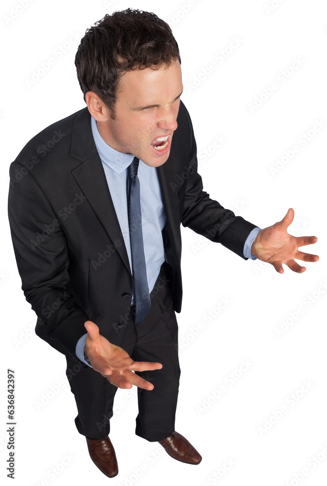 Digital png photo of angry caucasian businessman on transparent background Digital png photo of angry caucasian businessman on transparent background