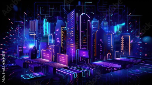 futuristic block chain tech wallpaper