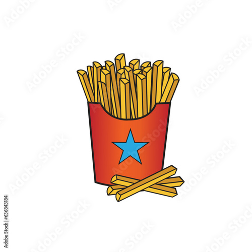 Yummy French Fries Icon Illustration Artwork