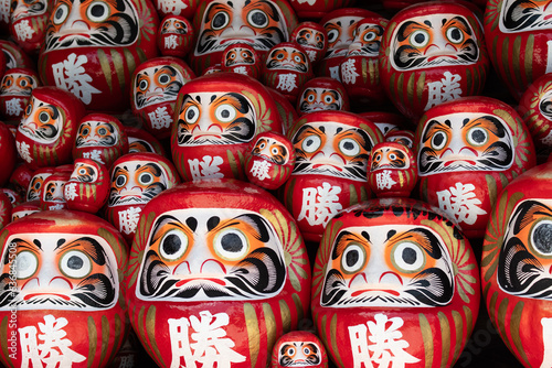 Daruma dolls at the old temple in Japan