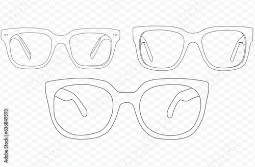 Vector set of glasses spectacles line art illustration, Transference background,eps,10
