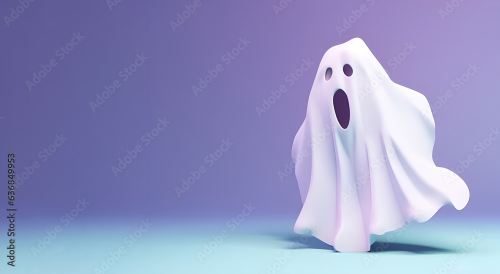 Cute ghost on a purple background Cute ghost on a purple background