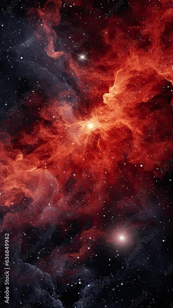 An animation of a slow rotating push towards a red toned cosmic nebula. An animation of a slow rotating push towards a red toned cosmic nebula.