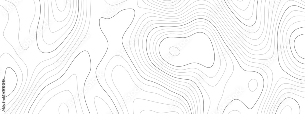 Abstract wavy topographic map. Abstract wavy and curved lines background. Abstract geometric topographic contour map background.	
