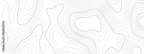 Abstract wavy topographic map. Abstract wavy and curved lines background. Abstract geometric topographic contour map background. 