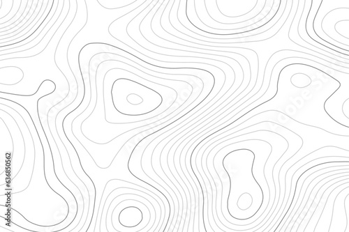 Abstract wavy topographic map. Abstract wavy and curved lines background. Abstract geometric topographic contour map background.	