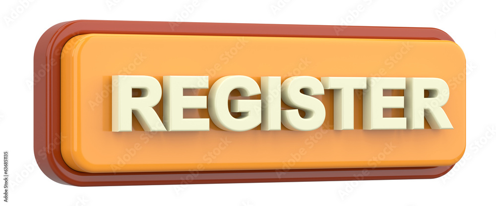 Register button. 3D button. 3D illustration. Register button. 3D button. 3D illustration.