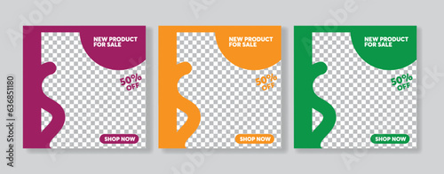 Editable minimal square banner template. Suitable for social media post and web internet ads. Vector illustration with photo college