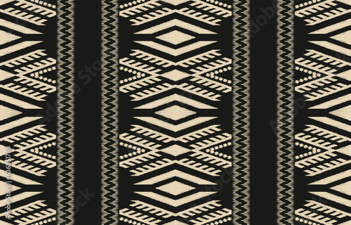 Ethnic abstract ikat art. Aztec ornament print. geometric ethnic pattern seamless  color oriental.  Design for background ,curtain, carpet, wallpaper, clothing, wrapping, Batik, vector illustration.