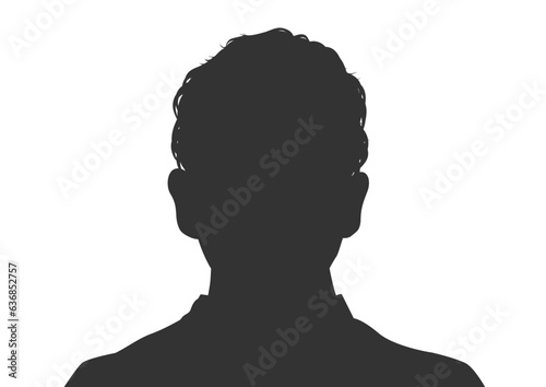 男性の顔写真 証明写真のシルエット 上半身 顔アップ バストアップのイラスト