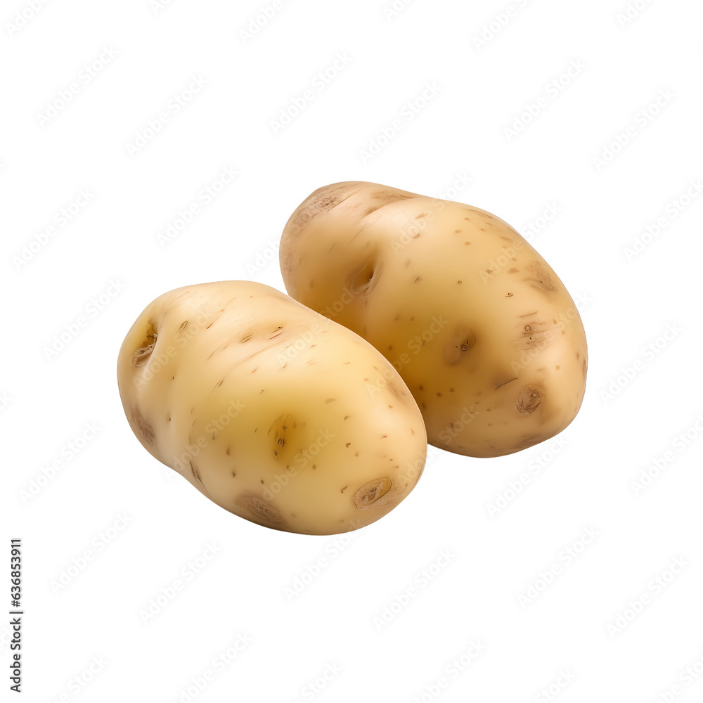 Two Potatoes, Isolated on Transparent Background Two Potatoes, Isolated on Transparent Background