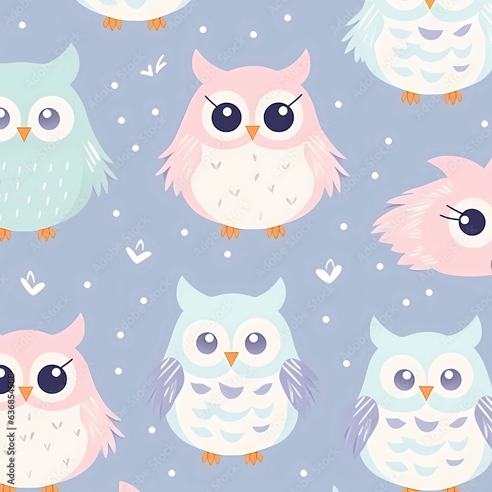 cute owl watercolor background 