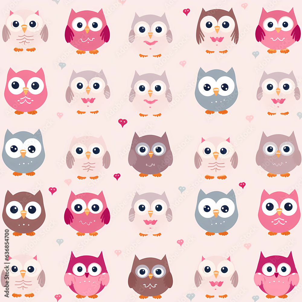 Fototapeta premium owl background pattern