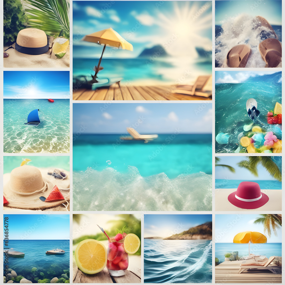 Create photos related to summer, sea, and vacation, Generatvie AI