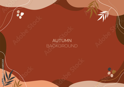 자연적인 가을 색상 배경 프레임