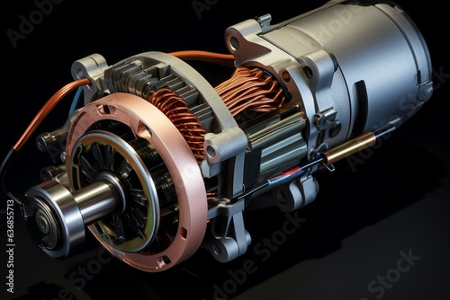 starter motor for a car. Generative AI photo