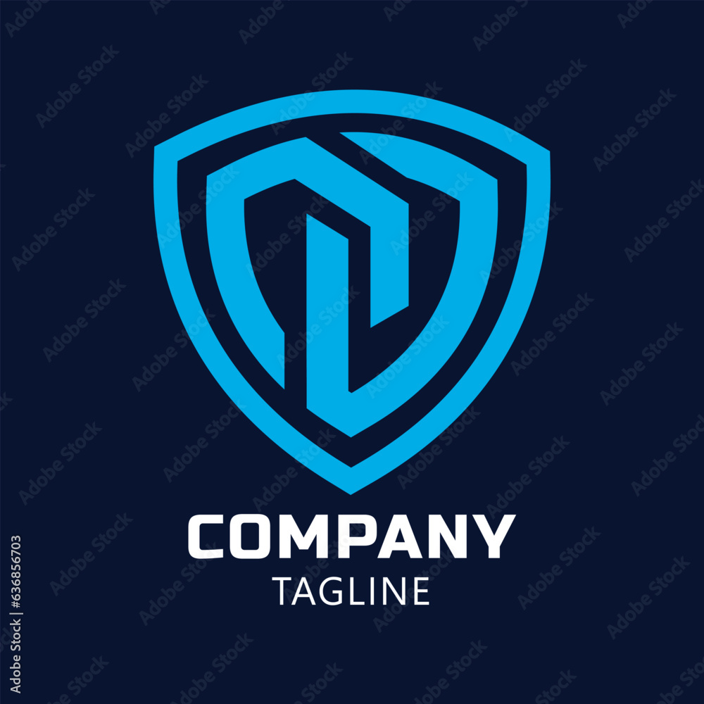 letter AD Shield Logo Design letter AD Shield Logo Design
