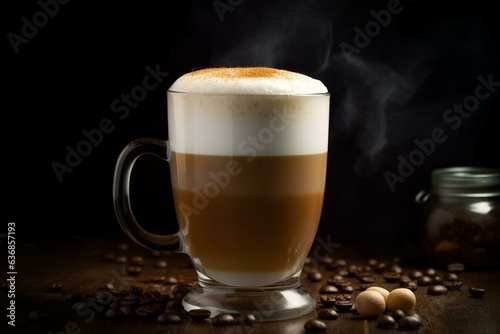 Bubbly java drink with froth. Generative AI
