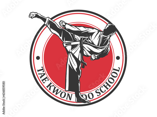Circular jiu jitsu martial arts belt logo design for mixed martial arts academy or school logo