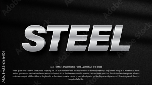 Editable text effect steel mock up