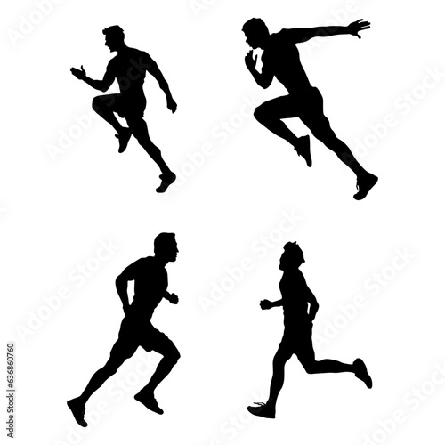 Silhouette of Man Running For Symbol Vector © Denu Studios