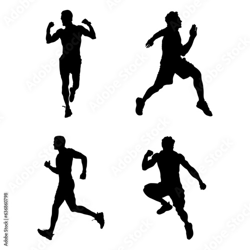 Silhouette of Man Running For Symbol Vector