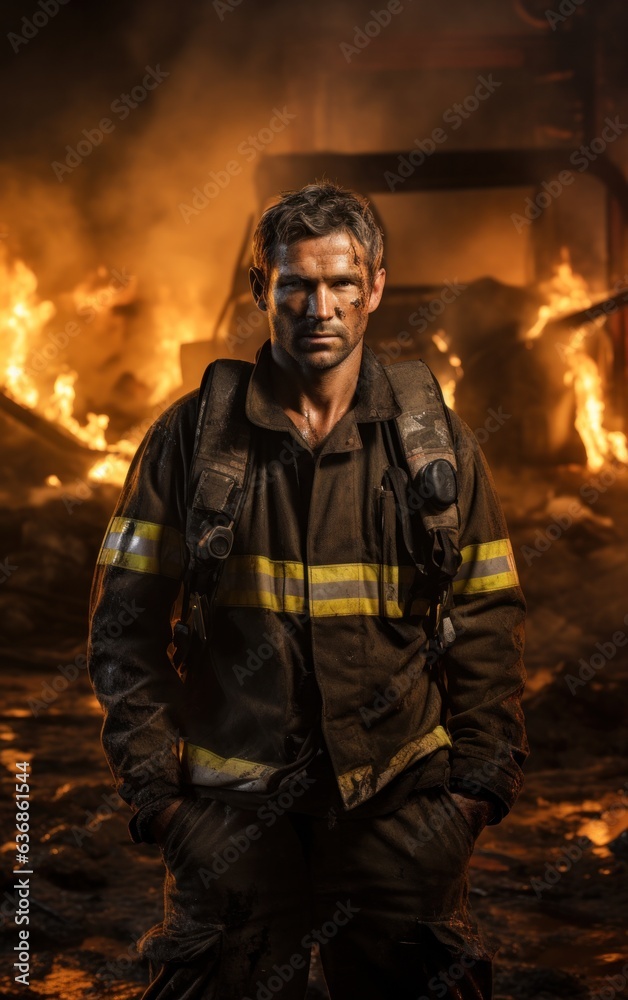 Heroic Action: Fireman Vs Fire Threat