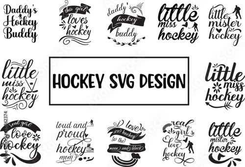 Hockey Addict - Lettering design for greeting banners, Mouse Pads, Prints, Cards and Posters, Mugs, Notebooks, Floor Pillows and T-shirt prints design.
