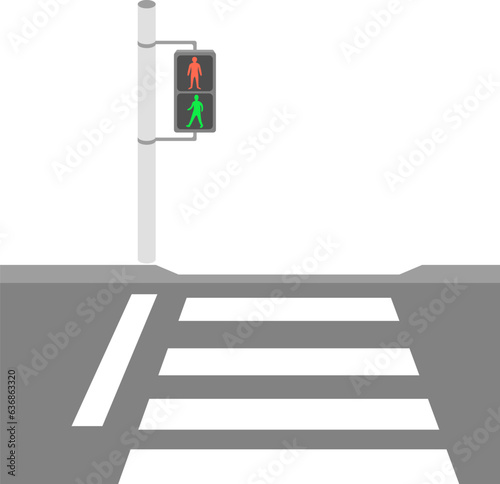 歩行者用信号があるシンプルな横断歩道