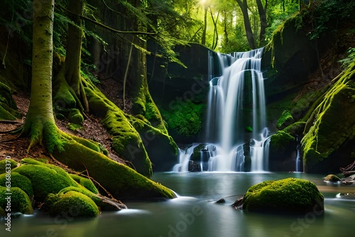 waterfall in jungle