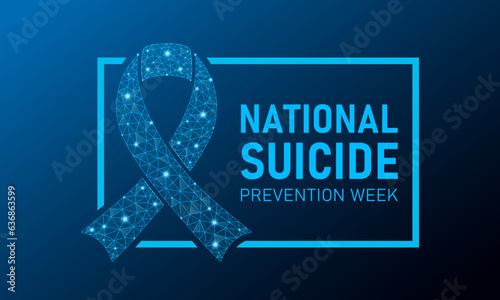 National suicide prevention week. September is national suicide prevention week. Vector template for banner, greeting card, poster with geometric background. Low poly style design.