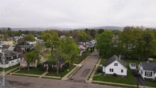 Wallpaper Mural Aerial view of Binghamton on a foggy morning Torontodigital.ca