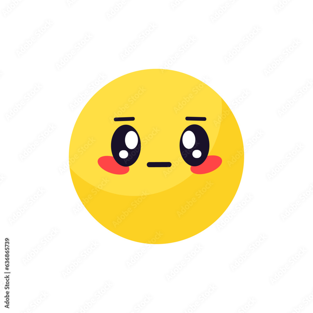 Fototapeta premium Vector flat emoticon icon illustration on white background.