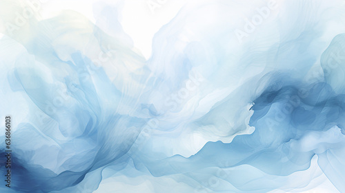 Watercolor Background: Soft and Pale Blue and White