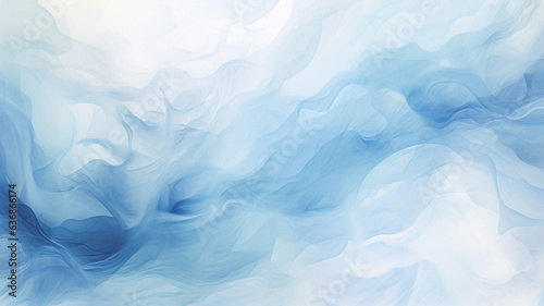 Watercolor Background: Soft and Pale Blue and White © kamonobubu