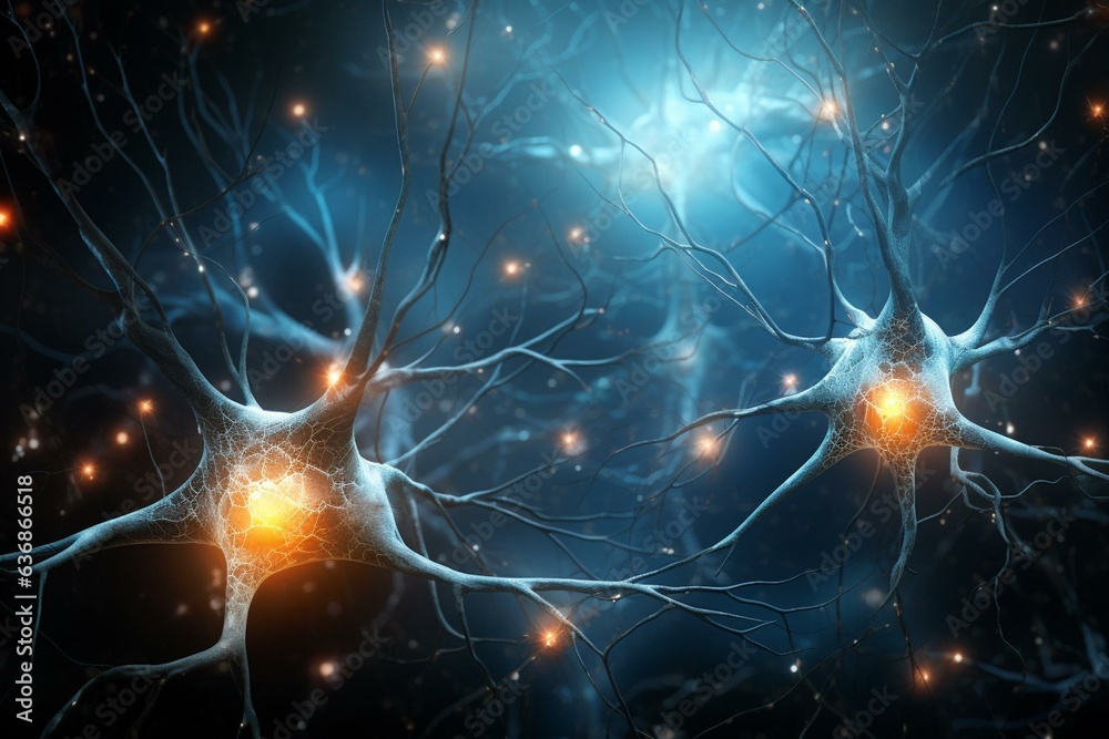 Neurons use electrochemical signals to communicate in this image