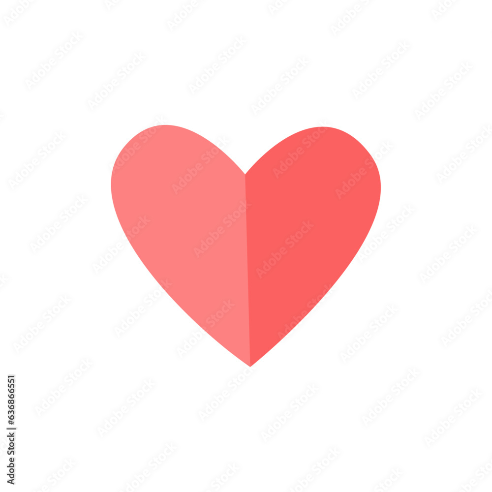 Vector paper heart on white background