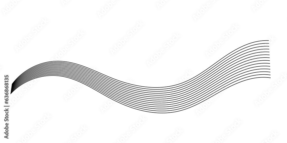 Fototapeta premium Abstract flowing wave lines. Design element for technology, science, modern concept illustration