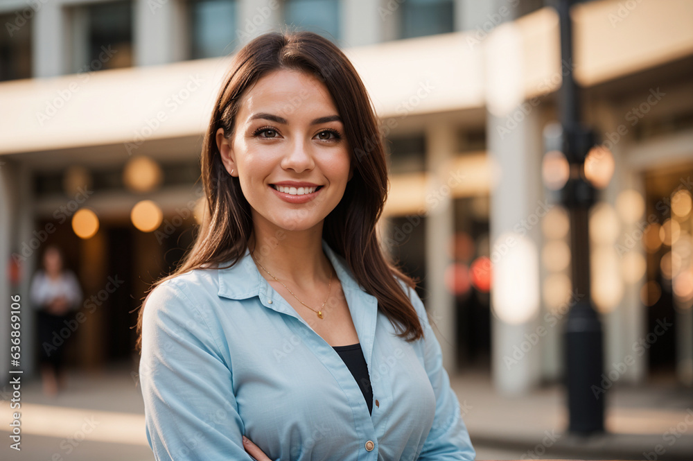 portrait of a smiling business woman,
career woman,
office lady,