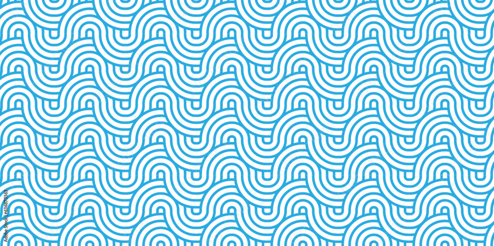 Seamless geometric pattern and abstract Pattern with circle wave lines blue seamless steel material geomatics overloping create retro square line backdrop pattern background. Overlapping Pattern. Seamless geometric pattern and abstract Pattern with circle wave lines blue seamless steel material geomatics overloping create retro square line backdrop pattern background. Overlapping Pattern.