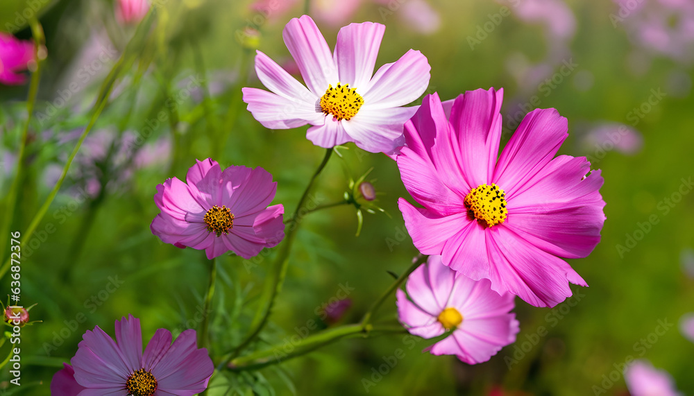 Beautiful cosmos flowers blooming in the garden Beautiful cosmos flowers blooming in the garden