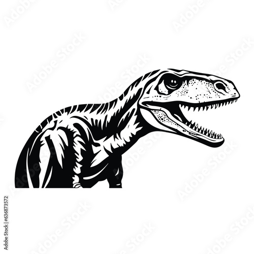 Velociraptor dinosaur head, vector illustration isolated © llopter